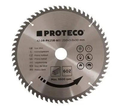 kotouč pilový SK 250 x 3.0 x 30 60z + redukce 30/20 mm
