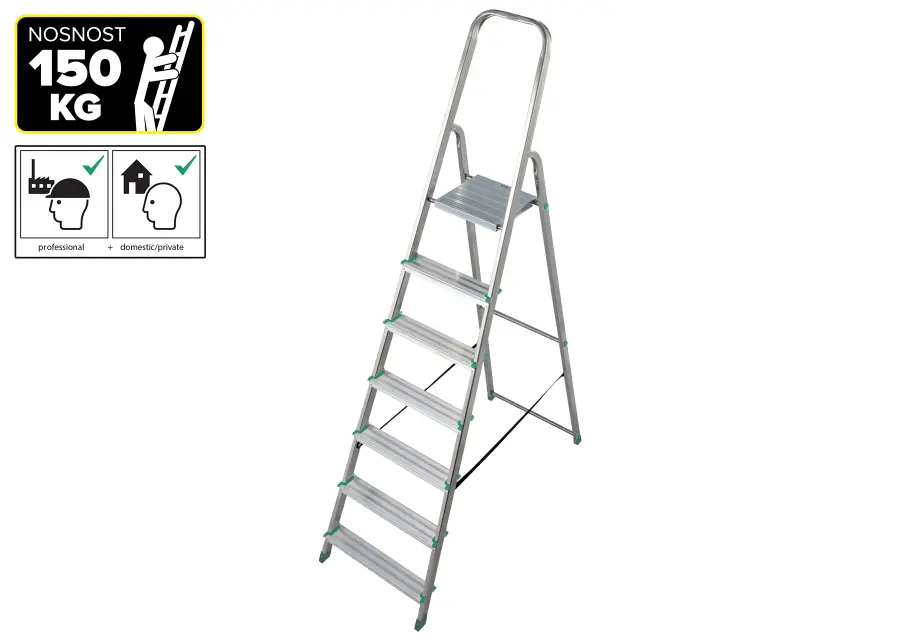 schůdky Al 7-stupňové, nosnost 150kg