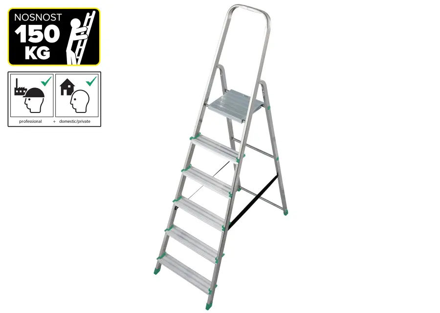 schůdky Al 6-stupňové, nosnost 150kg