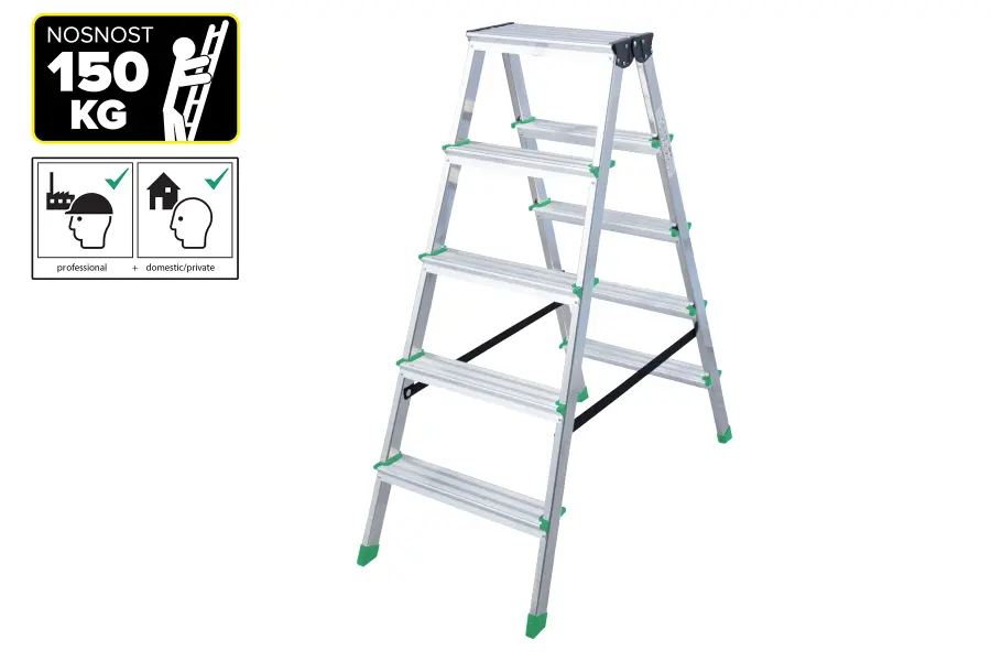 schůdky Al 5-stupňové oboustranné 105 cm PROTECO, nosnost 150kg